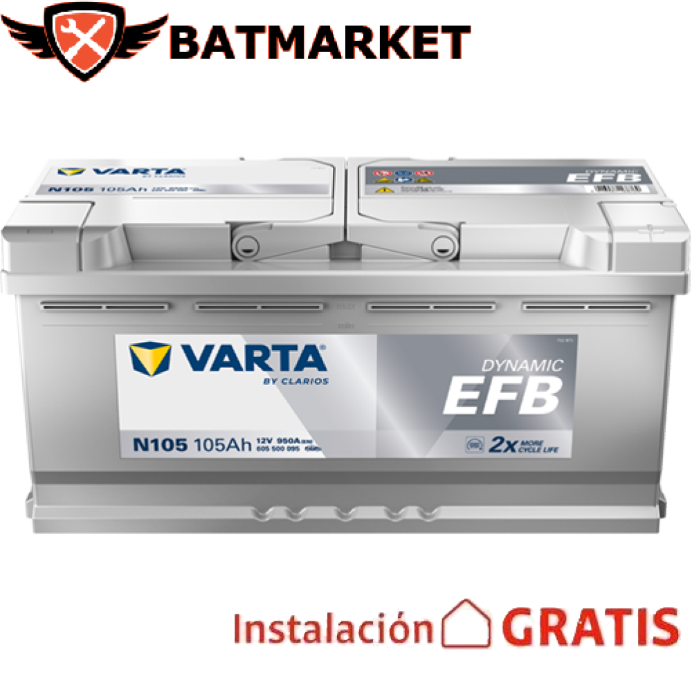 Batería Varta Dynamic EFB N105 105Ah 950A (605 500 095)