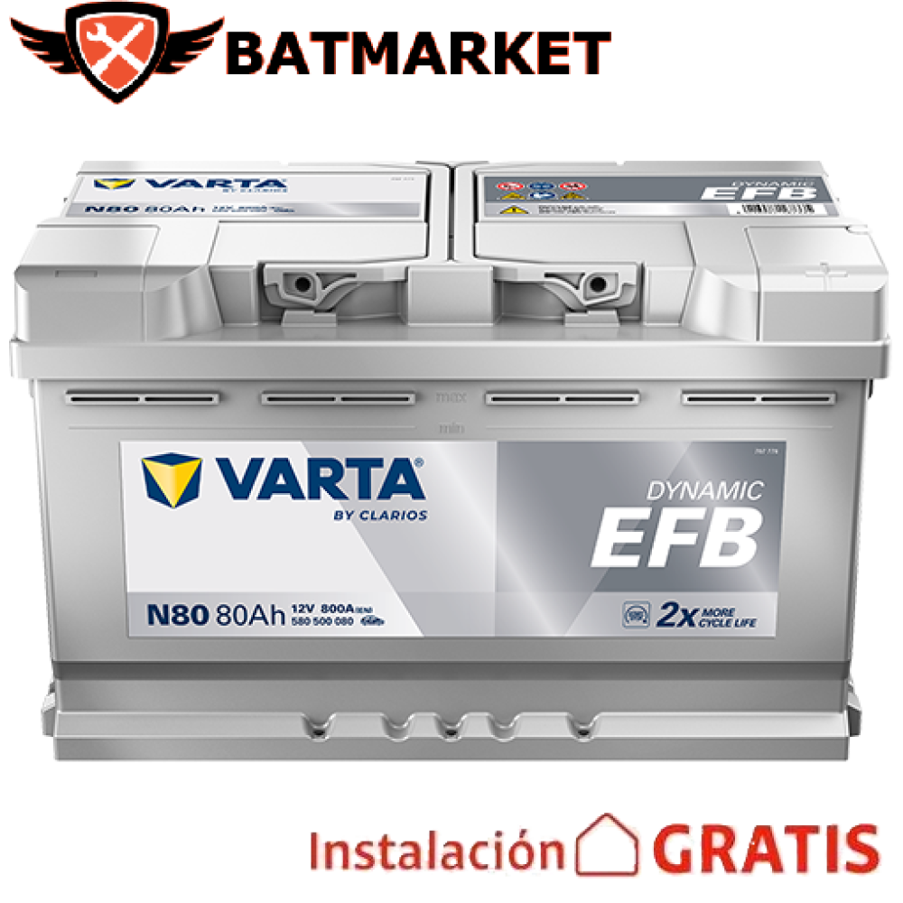 Batería Varta Dynamic EFB N80 80Ah 800A (580 500 080)