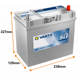 Batería Varta Dynamic SLI B31 45Ah 330A Asia R+ 